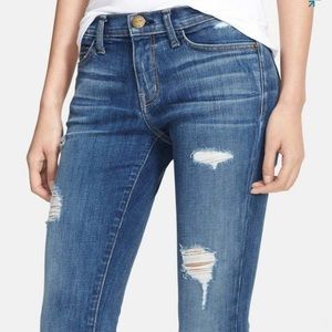 Current/Elliott Distressed Stiletto Skinny Jeans Niagara Destroy 0-25 28W US 2/4